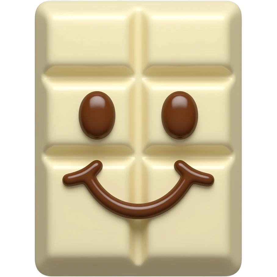 white chocolate bar cute face emoji