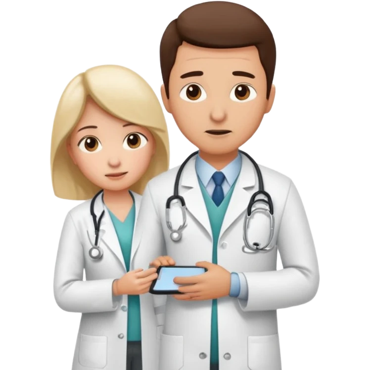 Doctor assessing patient’s pain level to appendicitis patient  emoji