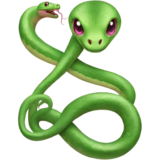 Pink snake and green snake emoji
