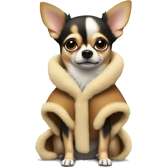 Chihuahua in a fur coat emoji
