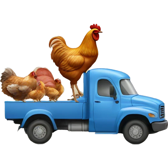 truck with poultry in the back emoji