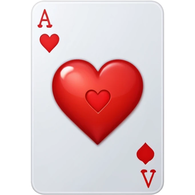 A black ace of hearts playing card with a heart emoji