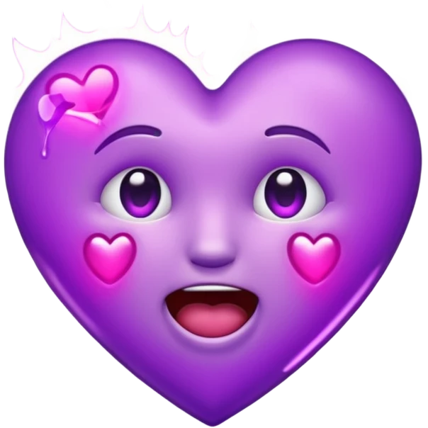 flashing purple heart that's dying crying laughing emoji