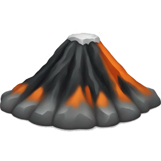 small black, gray and orange volcano
 emoji