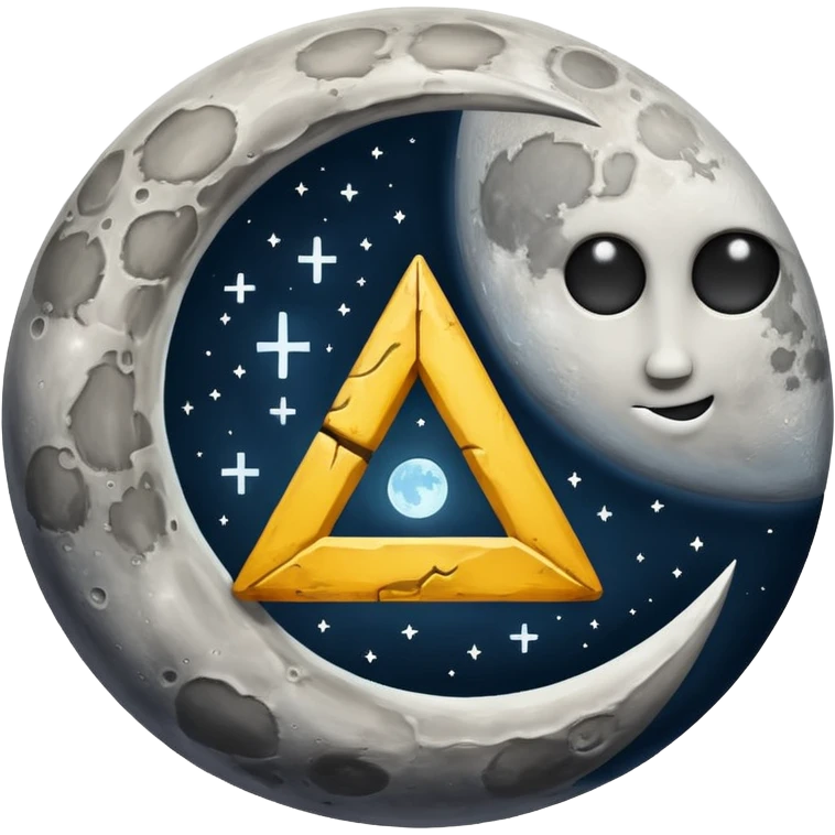 moon with warning rune flashing emoji