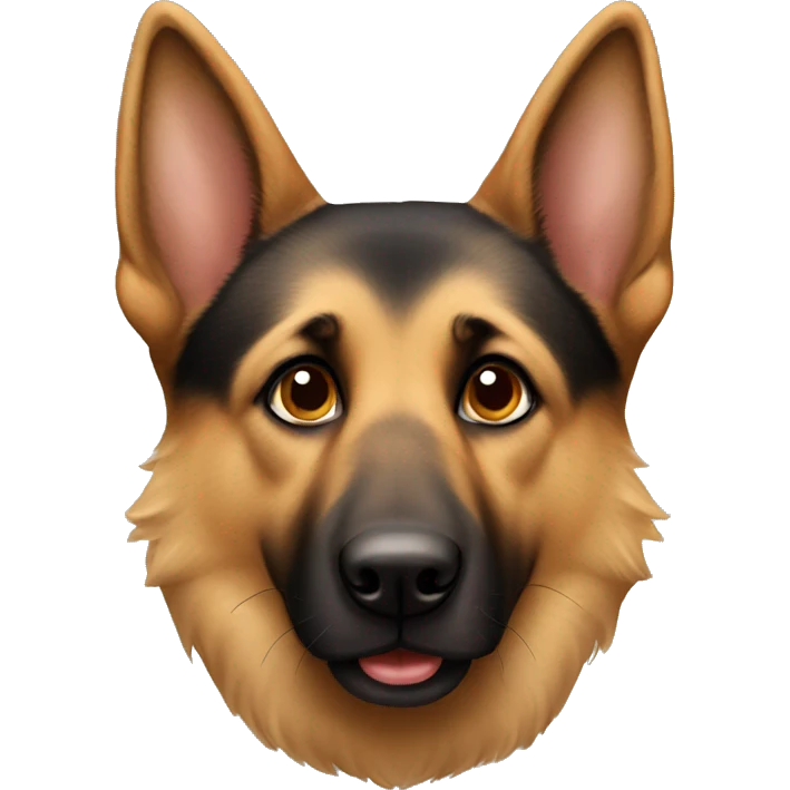 German Shepard dog with brown eyes  emoji