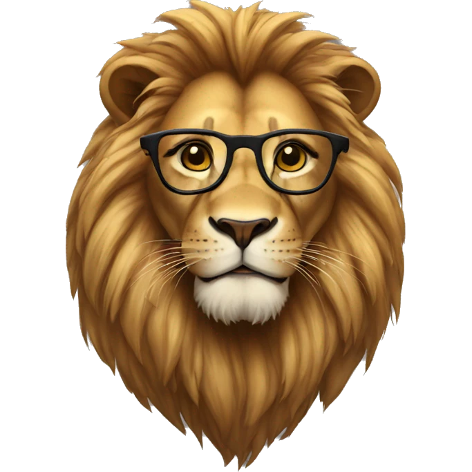 Lion with specs  emoji