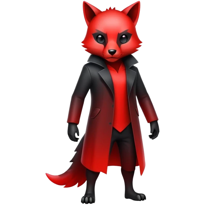 A black and red gradient epic shiny cool edgy animal, full body emoji