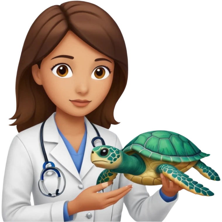 woman veterinary with a sea turtle emoji