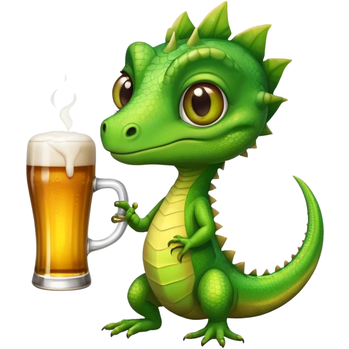 funny lizard sipping from a beer glass emoji