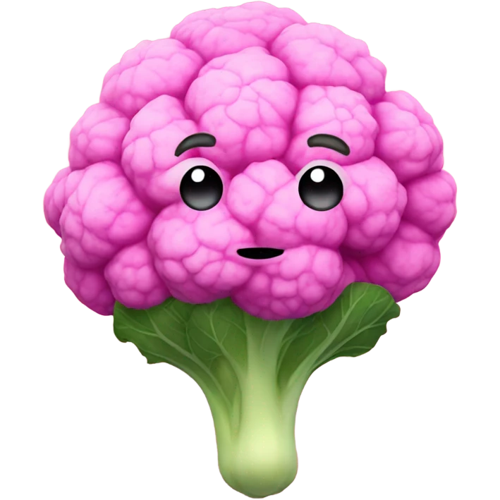 pink cauliflower looking in mirror emoji