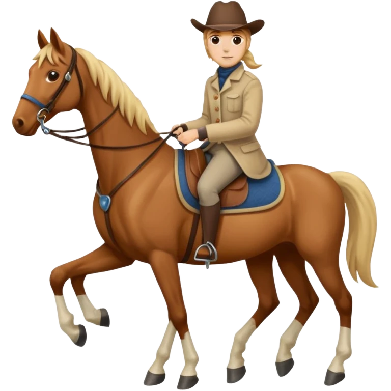 person with a horse on the end of a long lead emoji