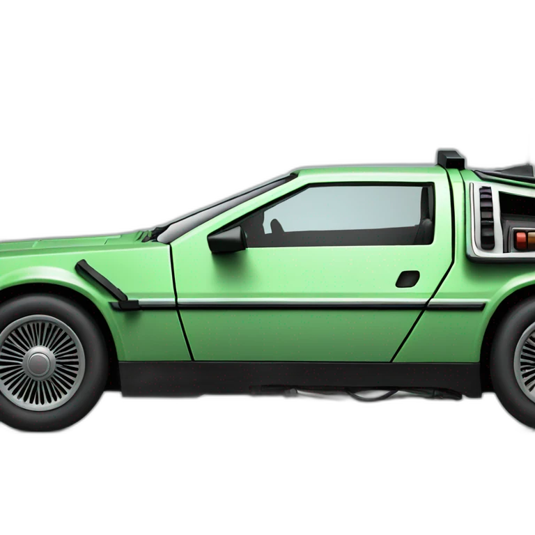 a green DeLorean side view emoji