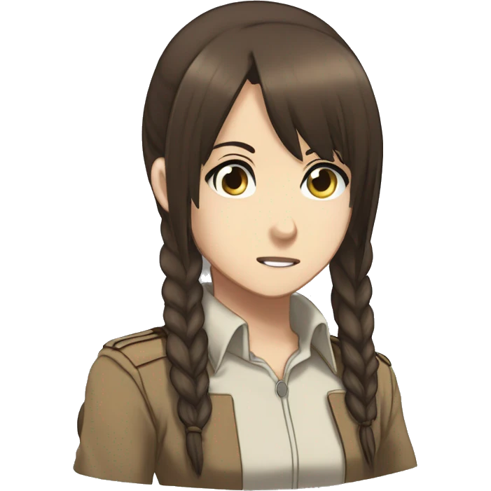 Sasha Braus brown hair hair in a ponytail anime attack on titan emoji