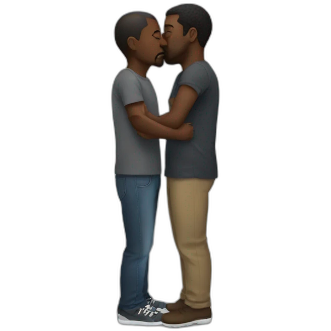 Black daddy kissing emoji