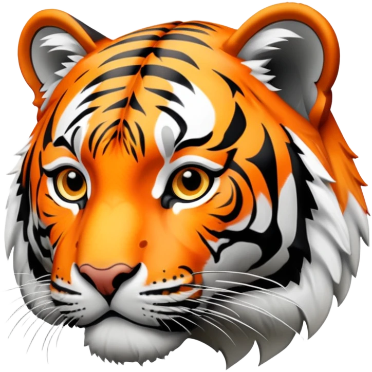 Bengal tiger with orange fur and black stripes emoji