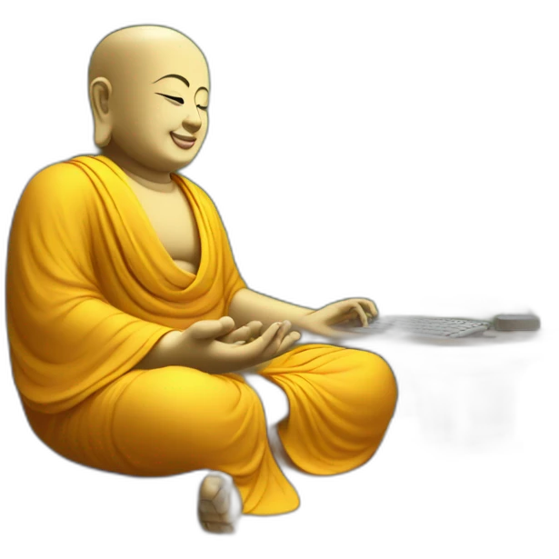 Buddha uses computer emoji