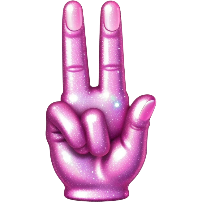 Pink sparkly middle finger emoji
