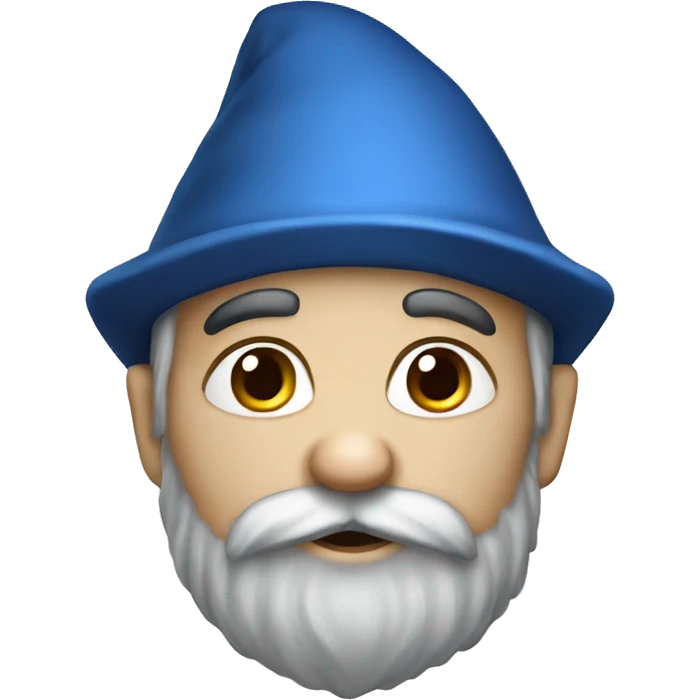 gnome with short black beard, blue hat. emoji