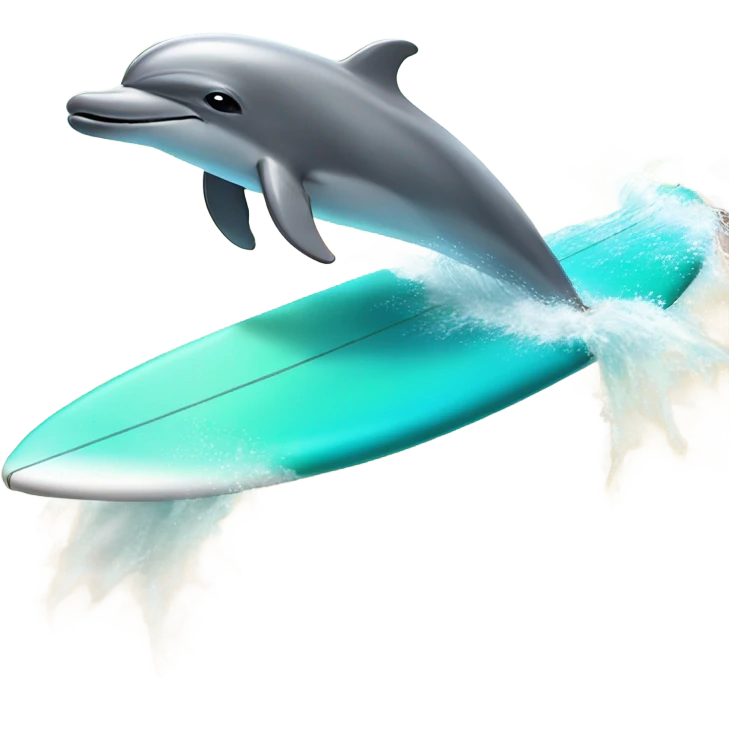 Dolphin surfing with sunglasses and a Hawaiian shirt on  emoji