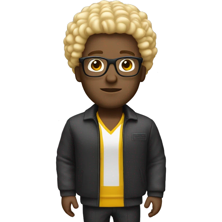 man. blonde small afro and glasses in mcdonald’s outfit emoji