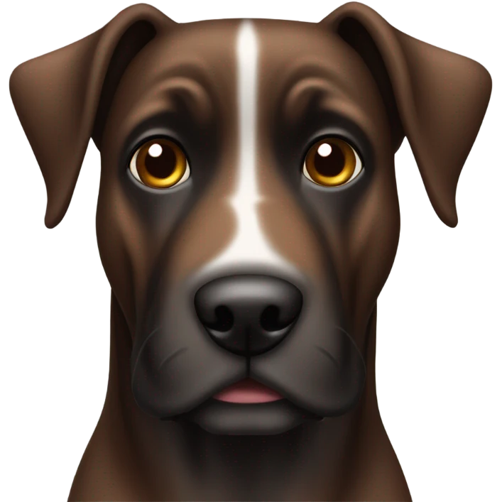 Big brown and black brindle dog with pointy ears and long nose emoji