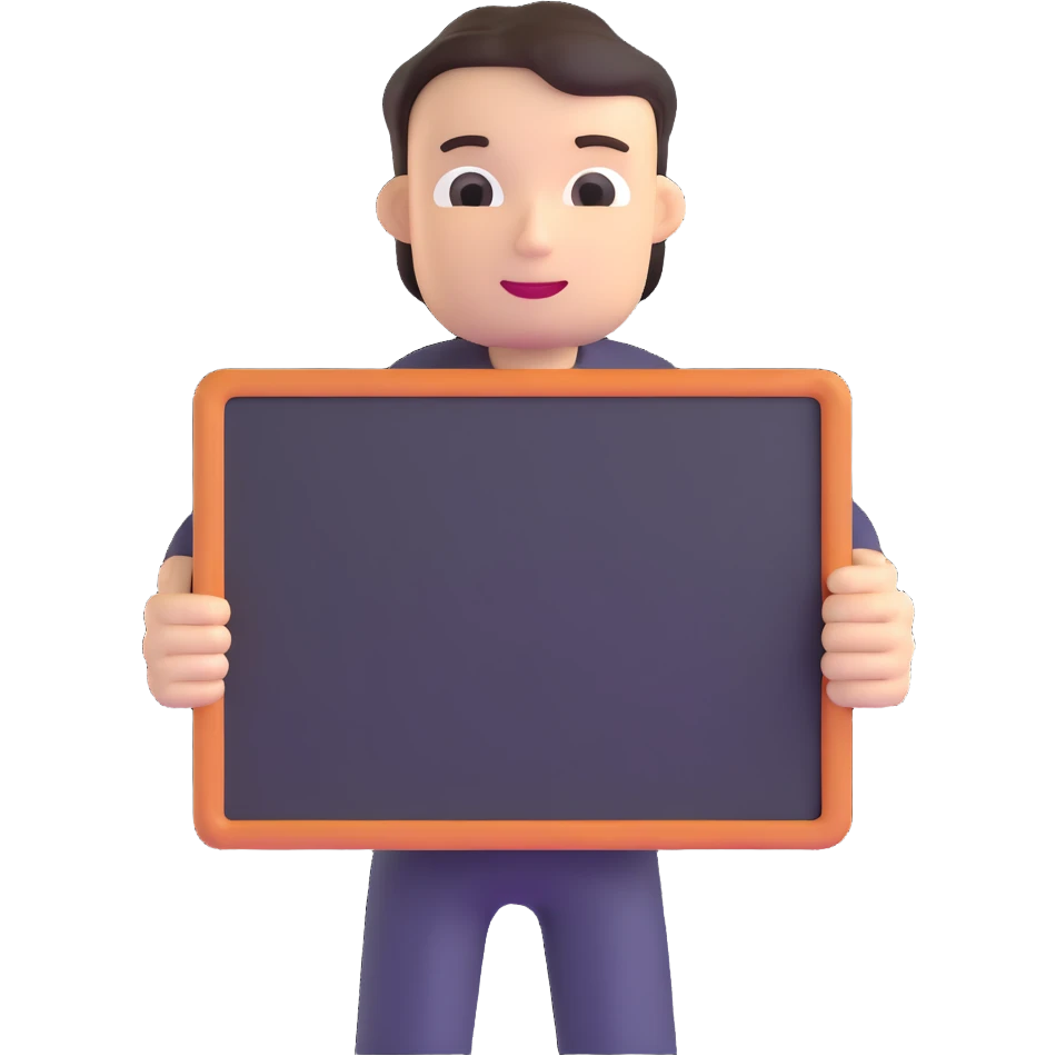 person holding a blank sign for a name emoji