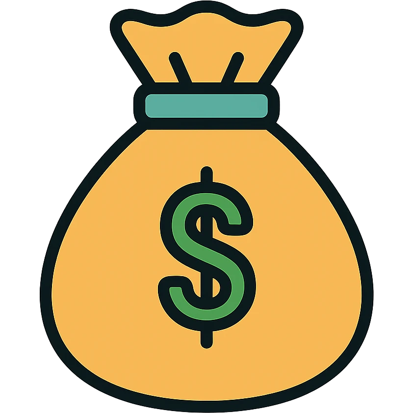 colored money bag icon emoji