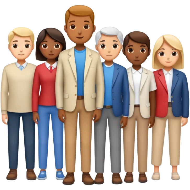 A line of diverse people waiting to vote at a polling station emoji