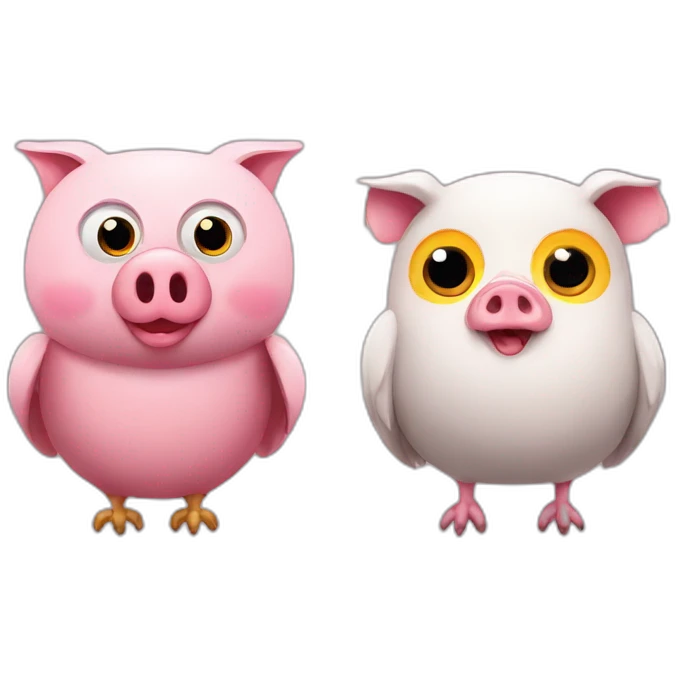 Owl and pig d emoji