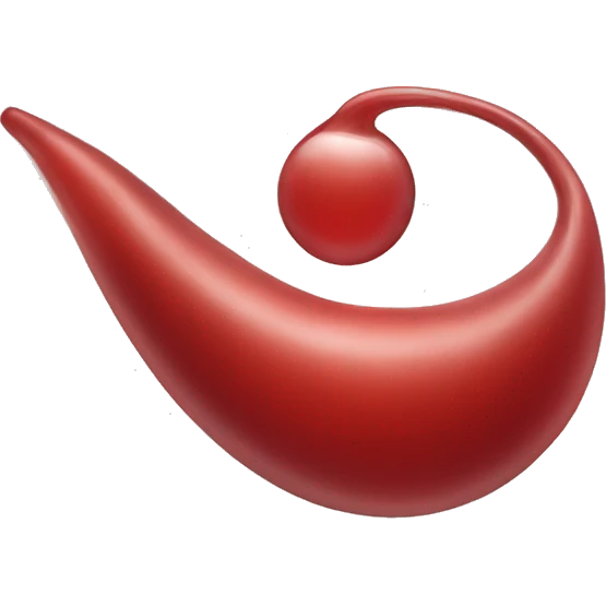 A red blood cell that is sickle shaped emoji