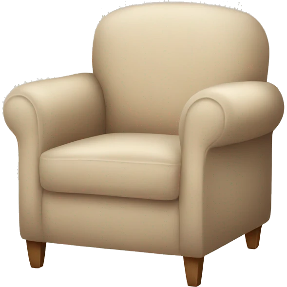 Beige Armchair with Cozy blanket and book emoji