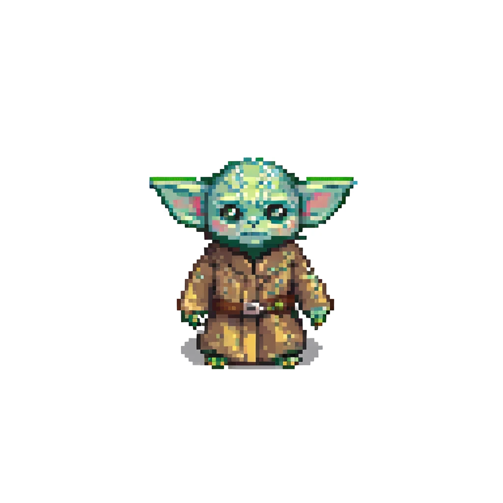 baby yoda pixel art emoji