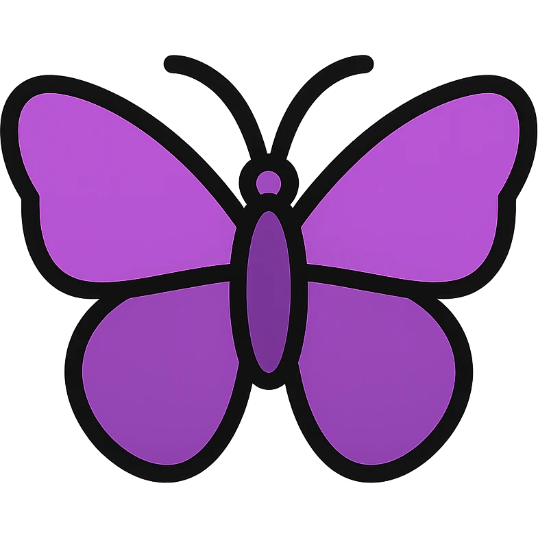 stylized purple butterfly with bold lines and vibrant purple hues, artistic and striking emoji