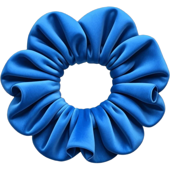 Scrunchie with blue velvet fabric emoji