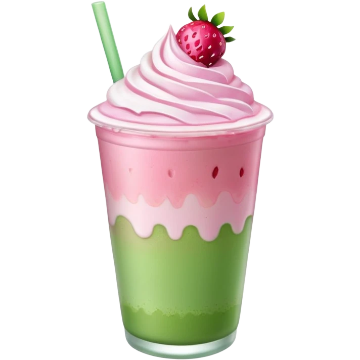 iced strawberry matcha latte emoji