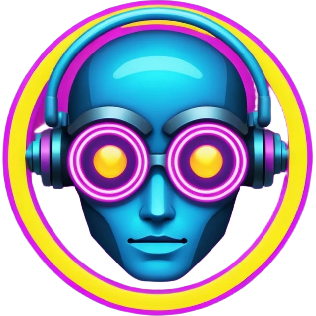 neon cyberpunk-themed icon representing creativity emoji