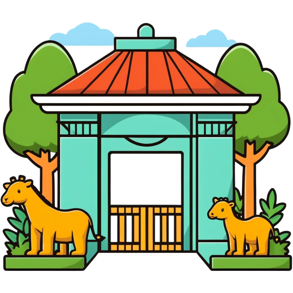 zoo entrance with animals emoji