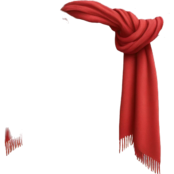 Red scarf on tree emoji