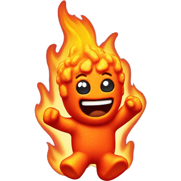 Sour patch kid on fire emoji