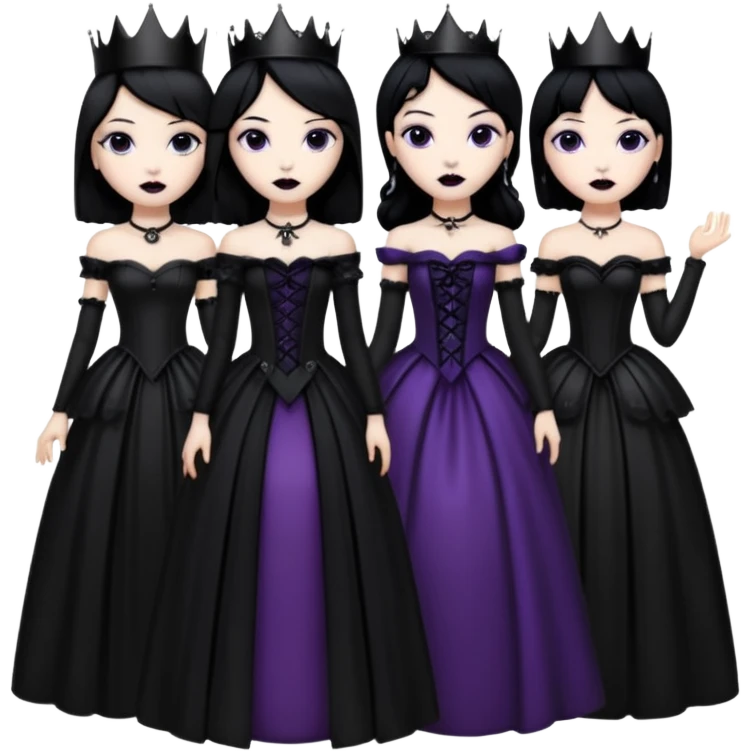 black haired goth princesses emoji