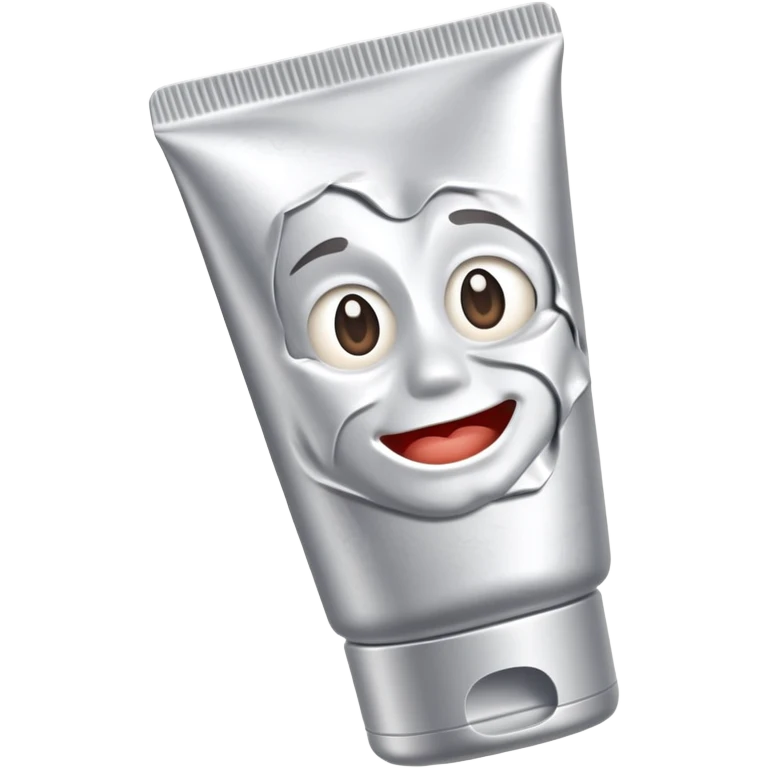 hand cream tube, empty, crumpled, very wrinkled, cap on, no face or character features, just the object emoji