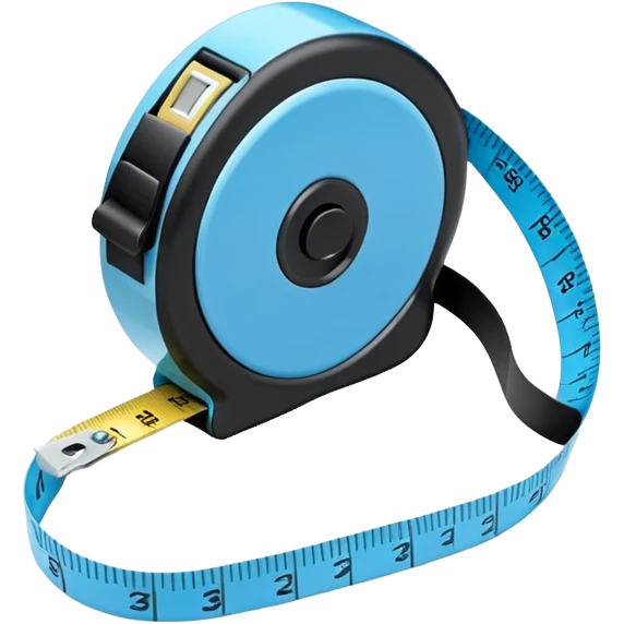 Light blue and black measuring tape emoji