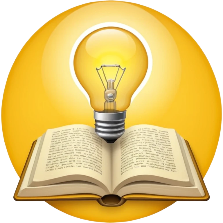 open textbook with a light bulb above emoji