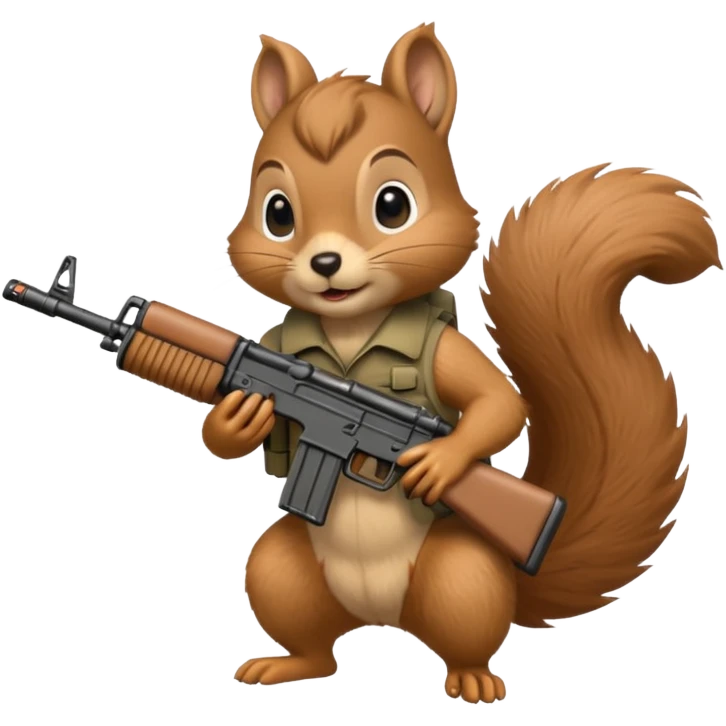 Squirrel holding xm7 assault rifle emoji
