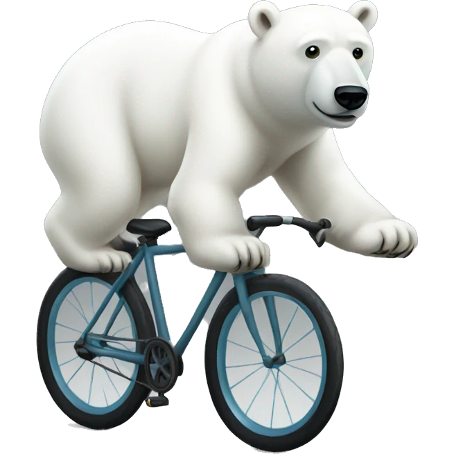 A polar bear riding a bikr emoji