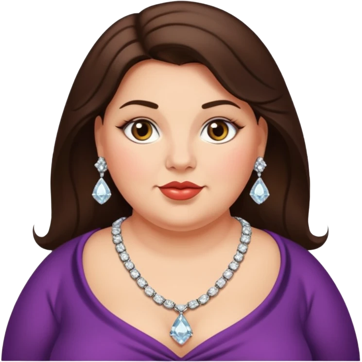 very fat handsome rich brunette woman emoji