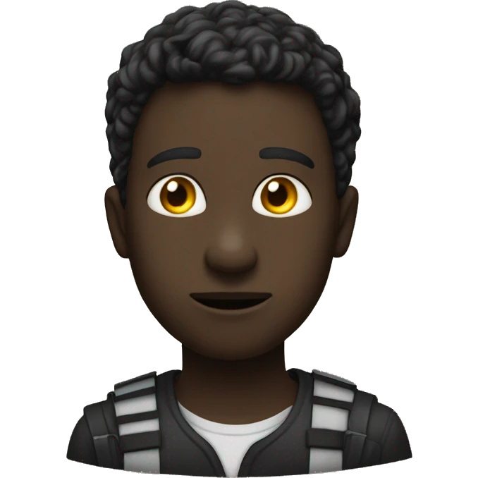 Garçon noir se mordant la lèvre  emoji