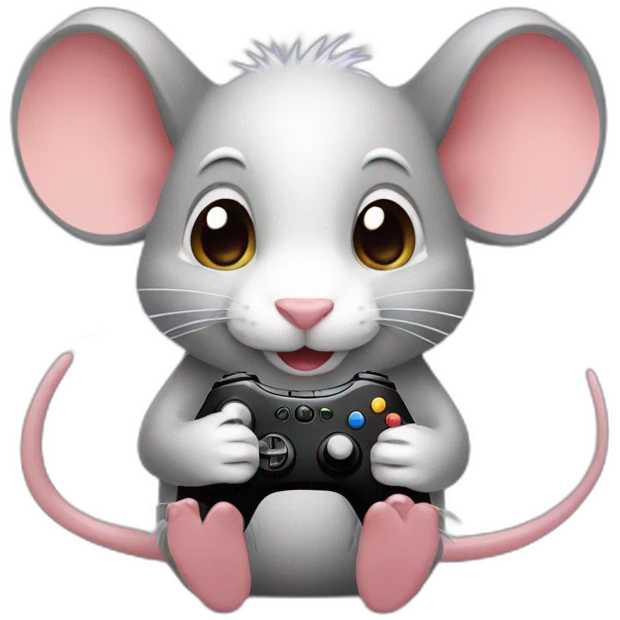cute rat playing video games emoji