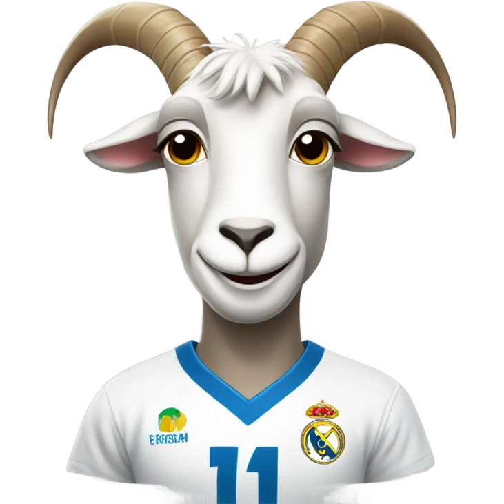 a ronaldo t shirt with a goat wearing the t shirt emoji